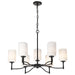 SATCO/NUVO Liam 9-Light Chandelier Matte Black White Opal Glass (60-8219)