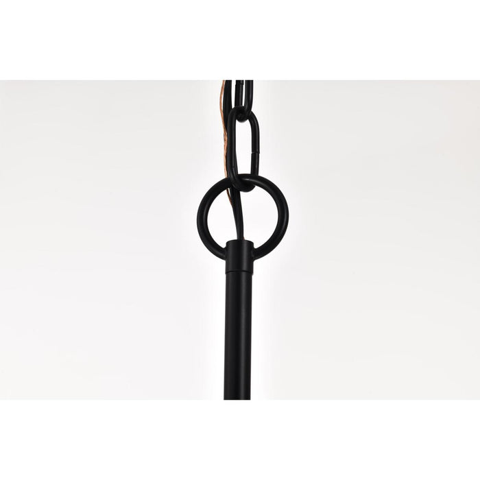 SATCO/NUVO Liam 9-Light Chandelier Matte Black White Opal Glass (60-8219)