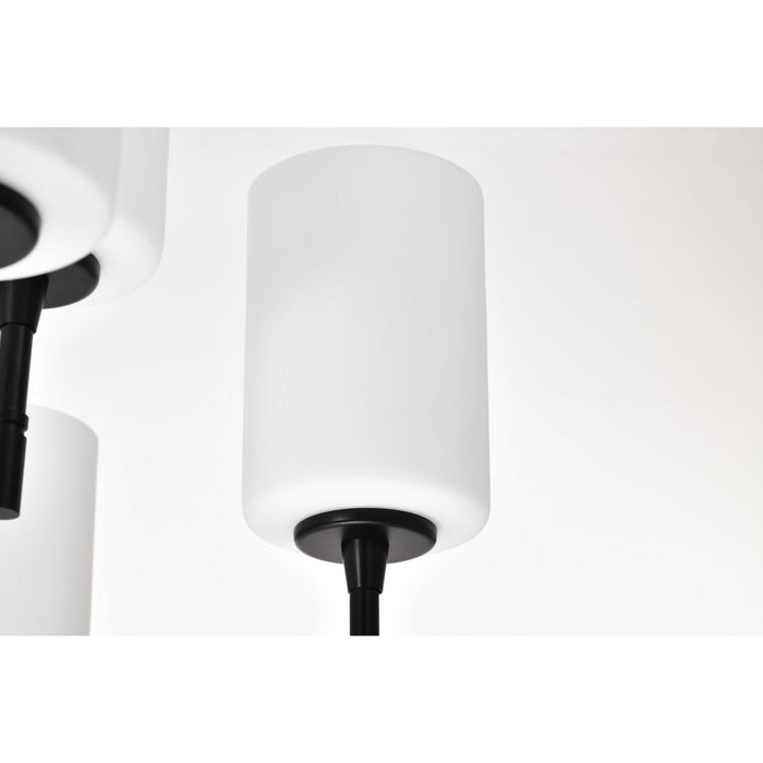 SATCO/NUVO Liam 9-Light Chandelier Matte Black White Opal Glass (60-8219)