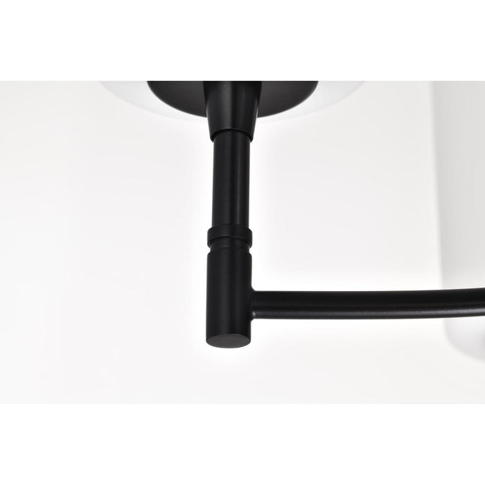 SATCO/NUVO Liam 9-Light Chandelier Matte Black White Opal Glass (60-8219)