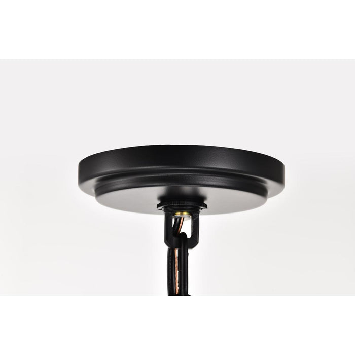 SATCO/NUVO Liam 9-Light Chandelier Matte Black White Opal Glass (60-8219)