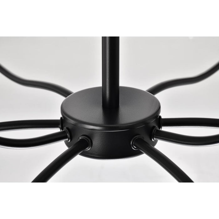 SATCO/NUVO Liam 9-Light Chandelier Matte Black White Opal Glass (60-8219)
