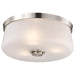 SATCO/NUVO Lune 3-Light Flush Mount Brushed Nickel Finish Etched White Glass (60-8220)