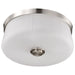 SATCO/NUVO Lune 3-Light Flush Mount Brushed Nickel Finish Etched White Glass (60-8220)