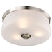 SATCO/NUVO Lune 3-Light Flush Mount Brushed Nickel Finish Etched White Glass (60-8220)