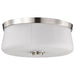 SATCO/NUVO Lune 3-Light Flush Mount Brushed Nickel Finish Etched White Glass (60-8220)