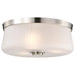 SATCO/NUVO Lune 3-Light Flush Mount Brushed Nickel Finish Etched White Glass (60-8220)