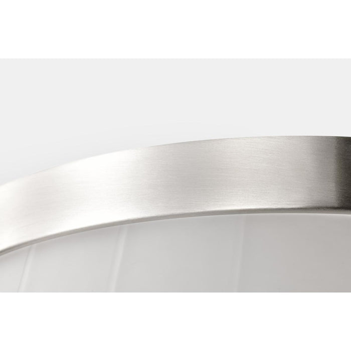 SATCO/NUVO Lune 3-Light Flush Mount Brushed Nickel Finish Etched White Glass (60-8220)