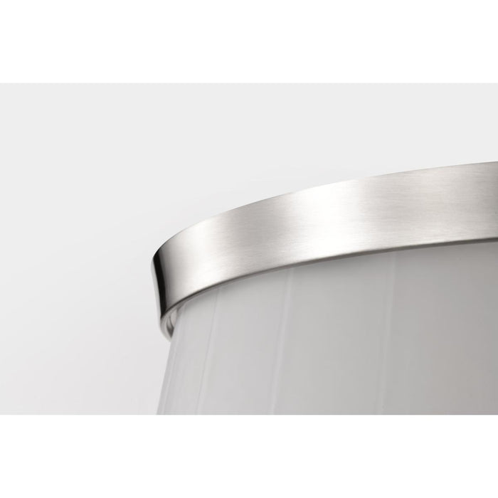 SATCO/NUVO Lune 3-Light Flush Mount Brushed Nickel Finish Etched White Glass (60-8220)