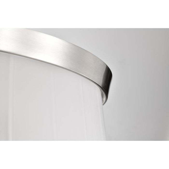 SATCO/NUVO Lune 3-Light Flush Mount Brushed Nickel Finish Etched White Glass (60-8220)
