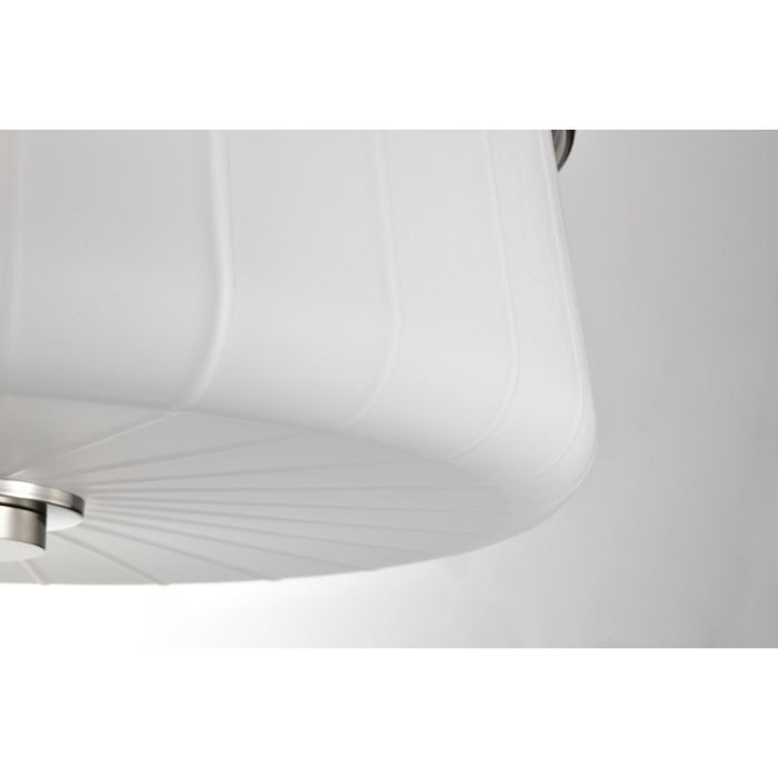 SATCO/NUVO Lune 3-Light Flush Mount Brushed Nickel Finish Etched White Glass (60-8220)