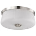 SATCO/NUVO Lune 3-Light Flush Mount Brushed Nickel Finish Etched White Glass (60-8220)