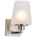 SATCO/NUVO Lune 1-Light Vanity Brushed Nickel Finish Etched White Glass (60-8221)