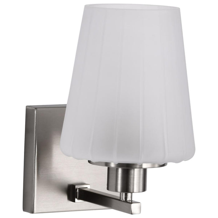 SATCO/NUVO Lune 1-Light Vanity Brushed Nickel Finish Etched White Glass (60-8221)