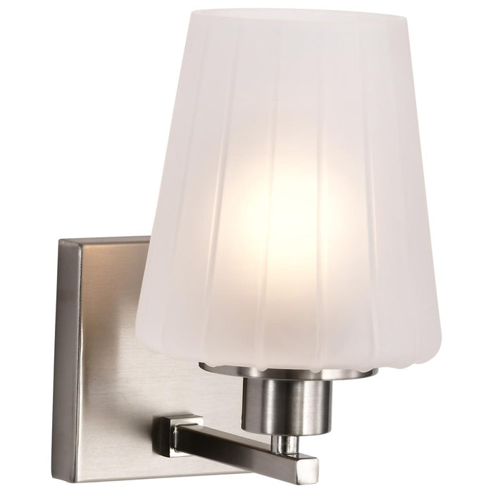 SATCO/NUVO Lune 1-Light Vanity Brushed Nickel Finish Etched White Glass (60-8221)