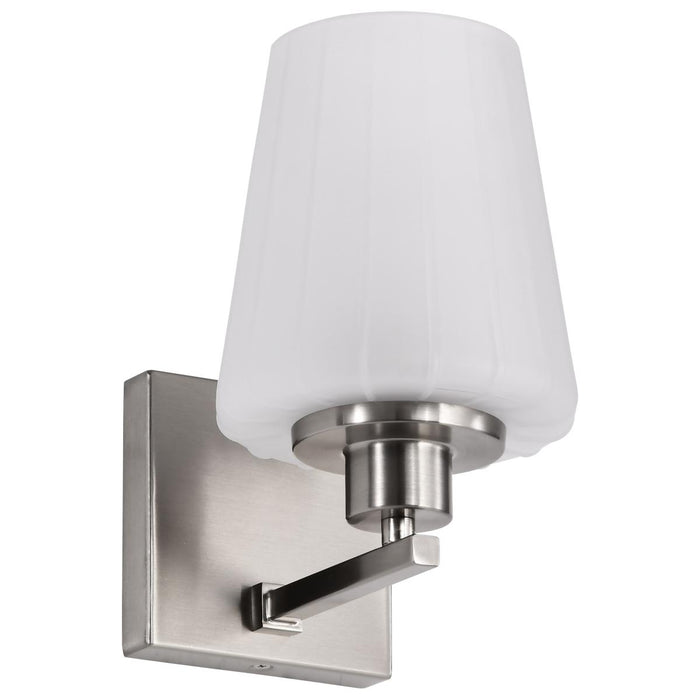 SATCO/NUVO Lune 1-Light Vanity Brushed Nickel Finish Etched White Glass (60-8221)