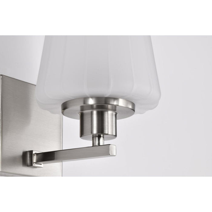 SATCO/NUVO Lune 1-Light Vanity Brushed Nickel Finish Etched White Glass (60-8221)