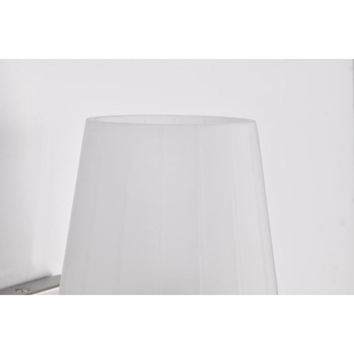 SATCO/NUVO Lune 1-Light Vanity Brushed Nickel Finish Etched White Glass (60-8221)
