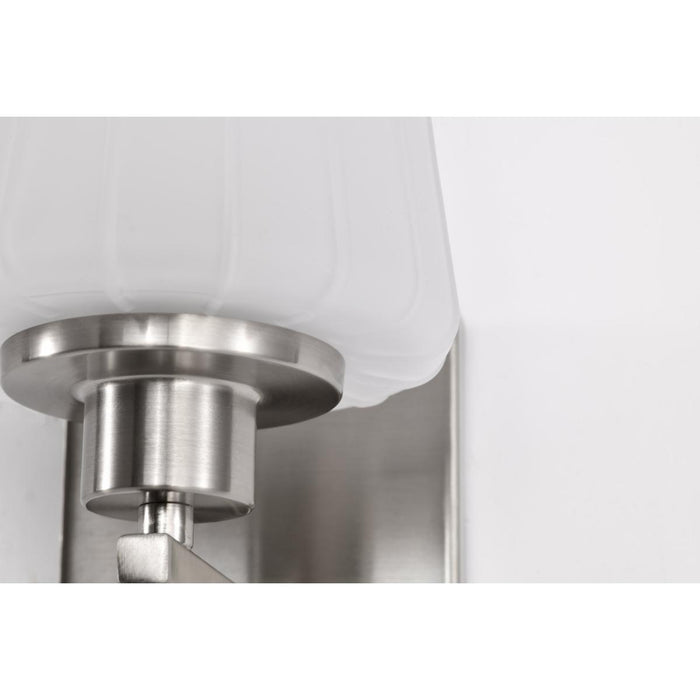 SATCO/NUVO Lune 1-Light Vanity Brushed Nickel Finish Etched White Glass (60-8221)