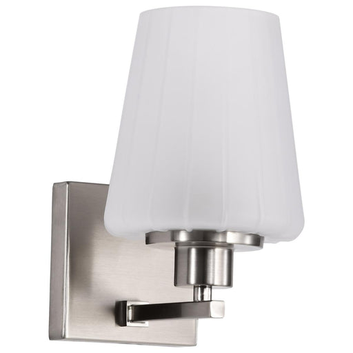 SATCO/NUVO Lune 1-Light Vanity Brushed Nickel Finish Etched White Glass (60-8221)