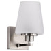 SATCO/NUVO Lune 1-Light Vanity Brushed Nickel Finish Etched White Glass (60-8221)