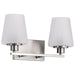SATCO/NUVO Lune 2-Light Vanity Brushed Nickel Finish Etched White Glass (60-8222)