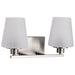 SATCO/NUVO Lune 2-Light Vanity Brushed Nickel Finish Etched White Glass (60-8222)