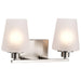 SATCO/NUVO Lune 2-Light Vanity Brushed Nickel Finish Etched White Glass (60-8222)