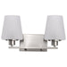 SATCO/NUVO Lune 2-Light Vanity Brushed Nickel Finish Etched White Glass (60-8222)