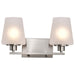SATCO/NUVO Lune 2-Light Vanity Brushed Nickel Finish Etched White Glass (60-8222)