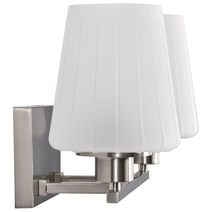 SATCO/NUVO Lune 2-Light Vanity Brushed Nickel Finish Etched White Glass (60-8222)