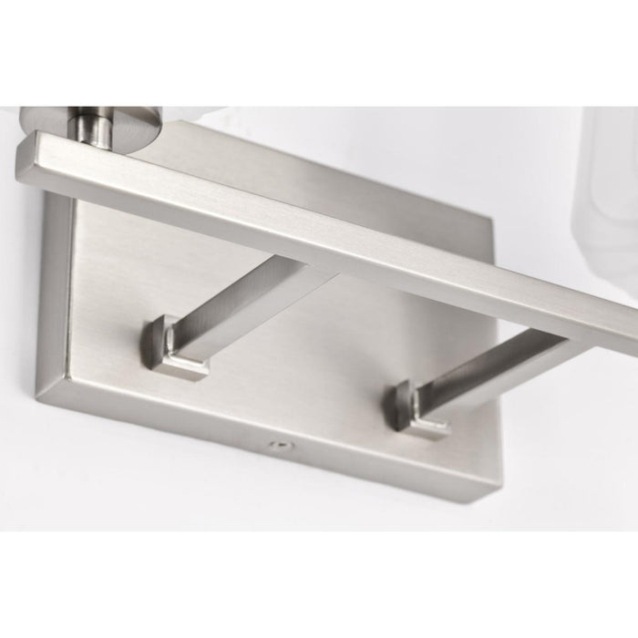 SATCO/NUVO Lune 2-Light Vanity Brushed Nickel Finish Etched White Glass (60-8222)