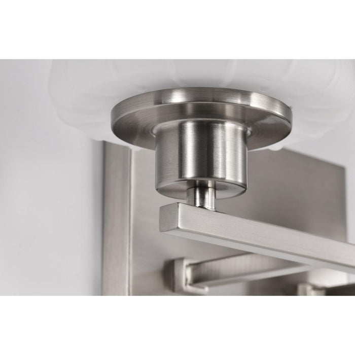 SATCO/NUVO Lune 2-Light Vanity Brushed Nickel Finish Etched White Glass (60-8222)