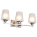 SATCO/NUVO Lune 3-Light Vanity Brushed Nickel Finish Etched White Glass (60-8223)