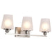 SATCO/NUVO Lune 3-Light Vanity Brushed Nickel Finish Etched White Glass (60-8223)