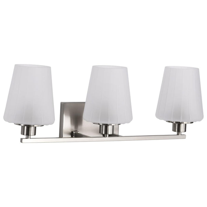 SATCO/NUVO Lune 3-Light Vanity Brushed Nickel Finish Etched White Glass (60-8223)