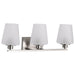 SATCO/NUVO Lune 3-Light Vanity Brushed Nickel Finish Etched White Glass (60-8223)