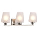 SATCO/NUVO Lune 3-Light Vanity Brushed Nickel Finish Etched White Glass (60-8223)