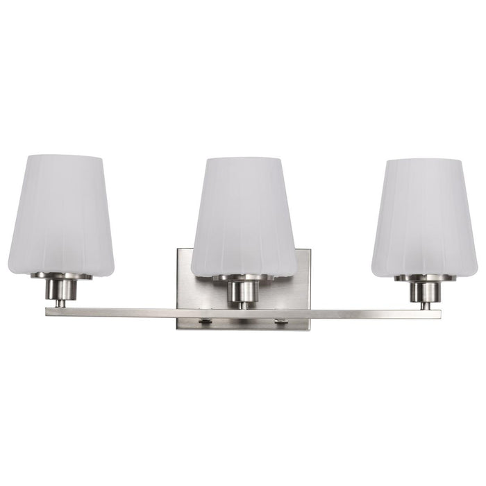 SATCO/NUVO Lune 3-Light Vanity Brushed Nickel Finish Etched White Glass (60-8223)