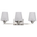 SATCO/NUVO Lune 3-Light Vanity Brushed Nickel Finish Etched White Glass (60-8223)