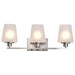 SATCO/NUVO Lune 3-Light Vanity Brushed Nickel Finish Etched White Glass (60-8223)