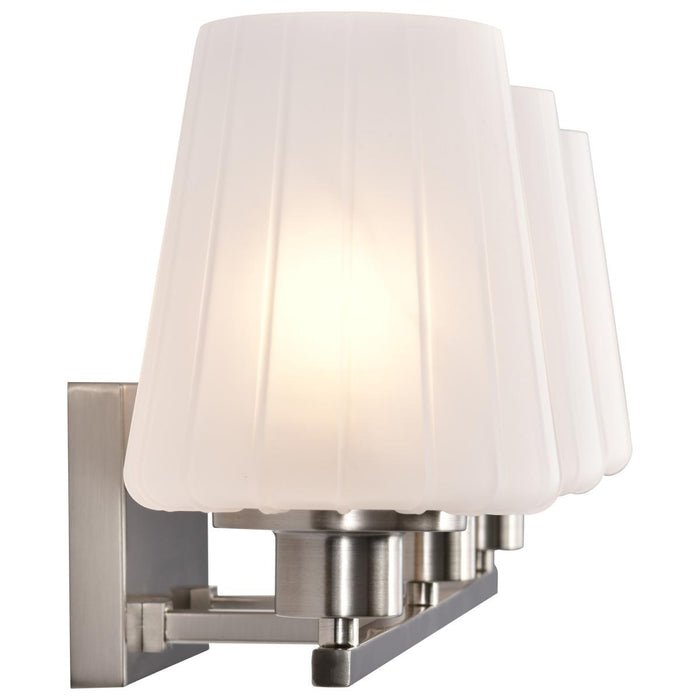 SATCO/NUVO Lune 3-Light Vanity Brushed Nickel Finish Etched White Glass (60-8223)