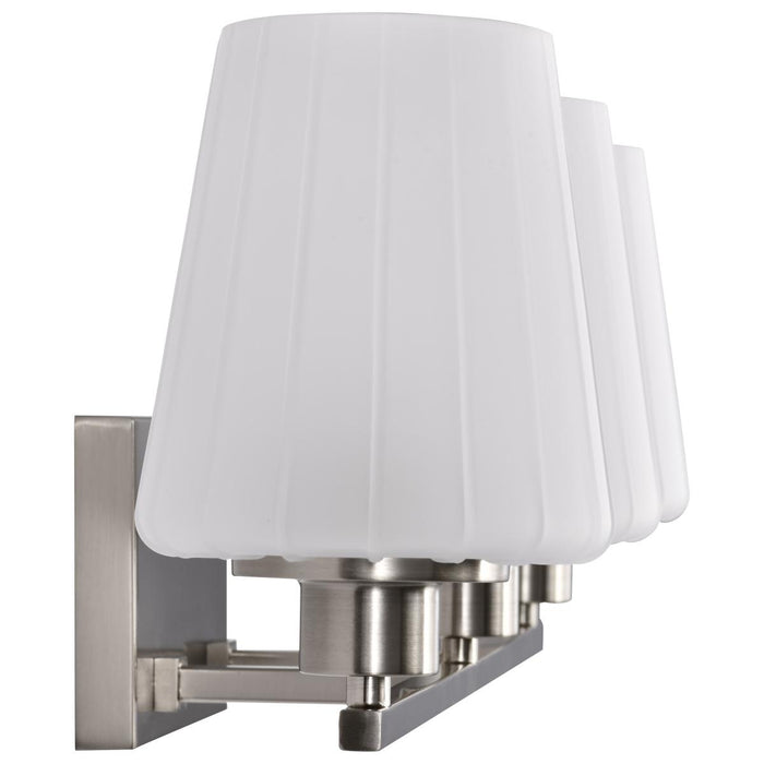 SATCO/NUVO Lune 3-Light Vanity Brushed Nickel Finish Etched White Glass (60-8223)