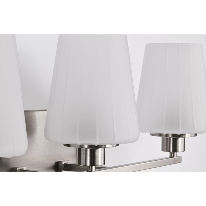 SATCO/NUVO Lune 3-Light Vanity Brushed Nickel Finish Etched White Glass (60-8223)
