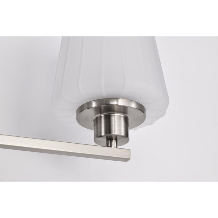 SATCO/NUVO Lune 3-Light Vanity Brushed Nickel Finish Etched White Glass (60-8223)