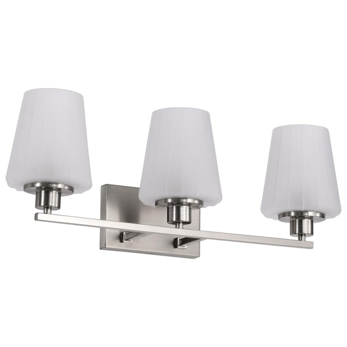 SATCO/NUVO Lune 3-Light Vanity Brushed Nickel Finish Etched White Glass (60-8223)