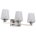 SATCO/NUVO Lune 3-Light Vanity Brushed Nickel Finish Etched White Glass (60-8223)