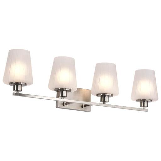 SATCO/NUVO Lune 4-Light Vanity Brushed Nickel Finish Etched White Glass (60-8224)