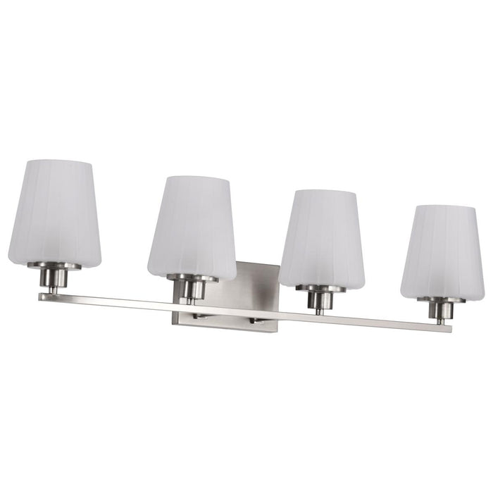 SATCO/NUVO Lune 4-Light Vanity Brushed Nickel Finish Etched White Glass (60-8224)
