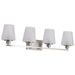 SATCO/NUVO Lune 4-Light Vanity Brushed Nickel Finish Etched White Glass (60-8224)